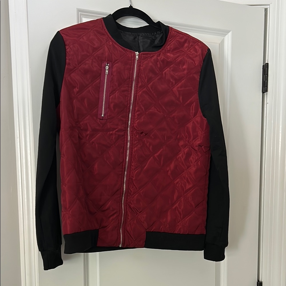 Red and Black Quilted Jacket NWOT